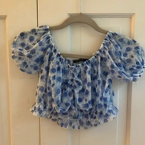 nasty gal puff sleeve crop top